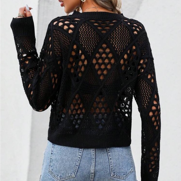 Frenchy Hollow Knitted Pullover Sweater - Picture 4 of 4